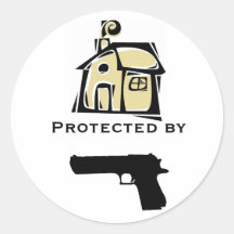 House Protected By Gun Sticker