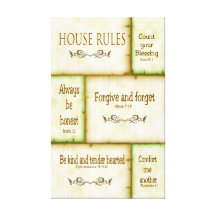 House Rules Wrapped Canvas Gallery Wrapped Canvas