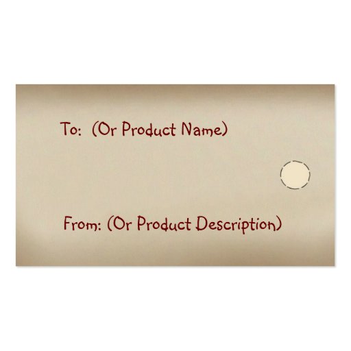 House & Sheep Hang Tag Business Cards (back side)