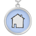 House Sketch. Black and Blue. Custom Jewelry
