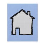 House Sketch. Black and Blue. flyers