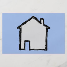 House Sketch. Black and Blue. Flyer