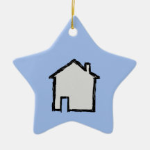 House Sketch. Black and Blue. Ornaments