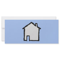 House Sketch. Black and Blue. Rack Cards
