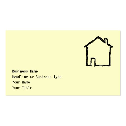 House Sketch. Black and Cream. Business Card Templates (front side)