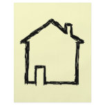 House Sketch. Black and Cream. flyers