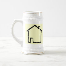 House Sketch. Black and Cream. Mugs