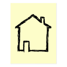 House Sketch. Black and Cream. Postcards