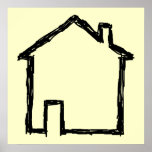 House Sketch. Black and Cream. Posters