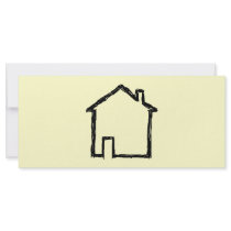 House Sketch. Black and Cream. Full Color Rack Card