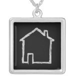House Sketch. Gray and Black. Custom Jewelry