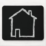 House Sketch. Gray and Black. Mouse Pad