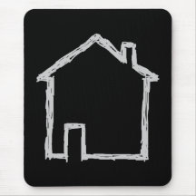 House Sketch. Gray and Black. Mouse Pads