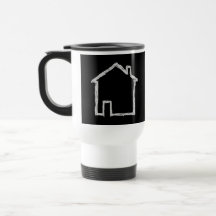 House Sketch. Gray and Black. Mugs