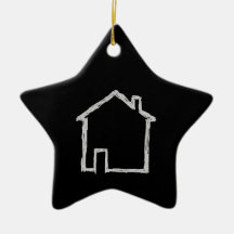 House Sketch. Gray and Black. Ornaments
