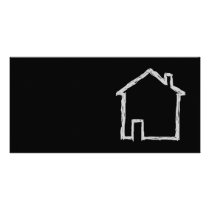 House Sketch. Gray and Black. Customized Photo Card