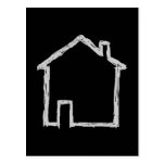 House Sketch. Gray and Black. Post Card