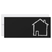 House Sketch. Gray and Black. Full Color Rack Card