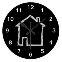 House Sketch. Gray and Black. Wallclocks