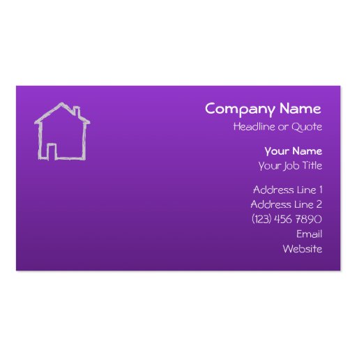 House Sketch. Gray and Purple. Business Cards (front side)