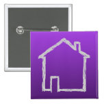 House Sketch. Gray and Purple. Button