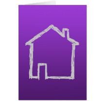 House Sketch. Gray and Purple. Card