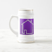 House Sketch. Gray and Purple. Coffee Mugs