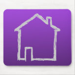 House Sketch. Gray and Purple. Mouse Pad