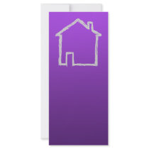House Sketch. Gray and Purple. Custom Rack Cards