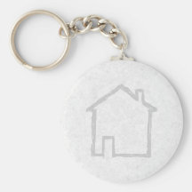 House Sketch. Gray. Key Chain