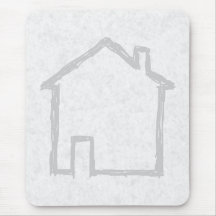House Sketch. Gray. Mousepads