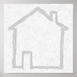 House Sketch. Gray. Poster