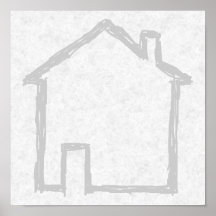 House Sketch. Gray. Poster