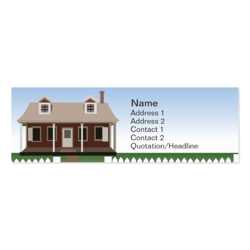 House - Skinny Business Card (front side)