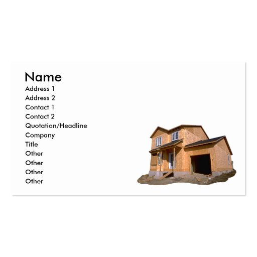 house under construction business card template (front side)