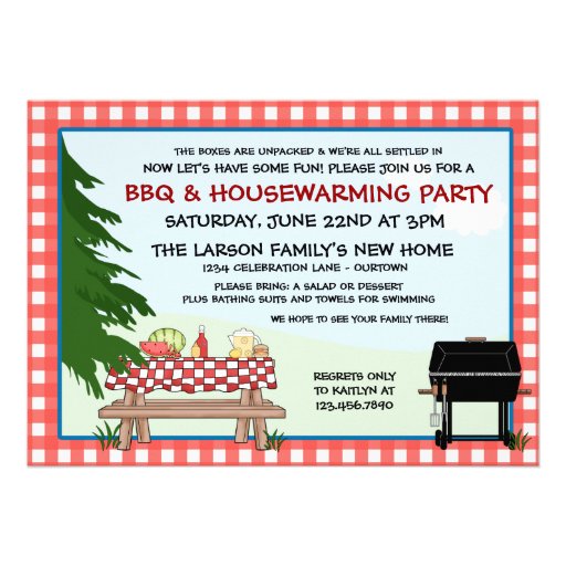 House Warming Barbecue Invitations (front side)
