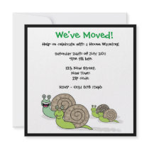 House warming moved house snails invitation
