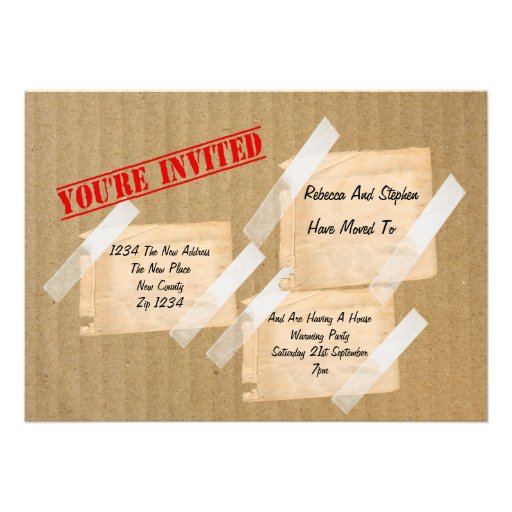 House Warming Party CardBoard Box Custom Invite