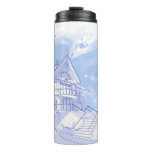 house: watercolor draw thermal tumbler