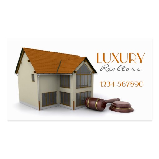 House with Gavel Business Card (front side)
