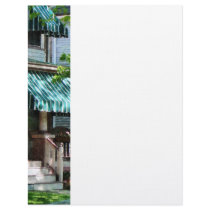 House With Green Striped Awning Letterhead