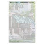 House With Green Striped Awning Stationery