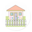 House with White Picket Fence stickers by White_Wedding House with White Picket Fence stickers