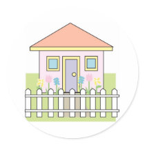 House with White Picket Fence stickers
