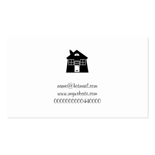 House, Your Name Here Business Card Templates (back side)