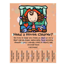 Housecleaning. House Cleaner. Custom promotional Flyer Design