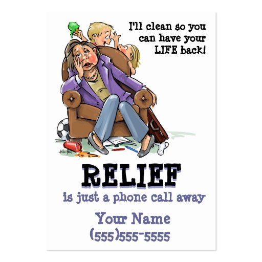 Housecleaning service business card (front side)