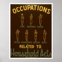 Household Occupations 1938 WPA Print