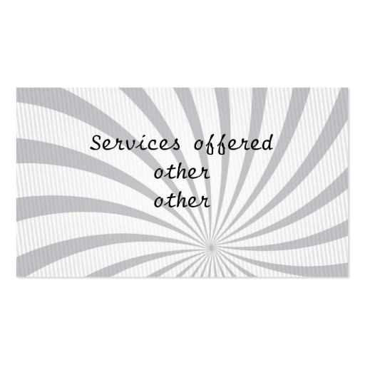 Household Services Business Card (back side)