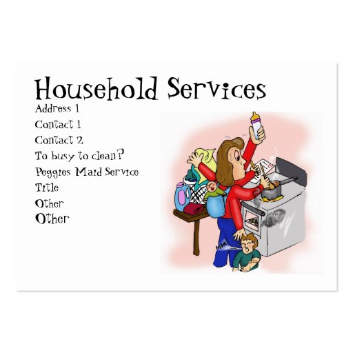 Household Services Business Cards (front side)